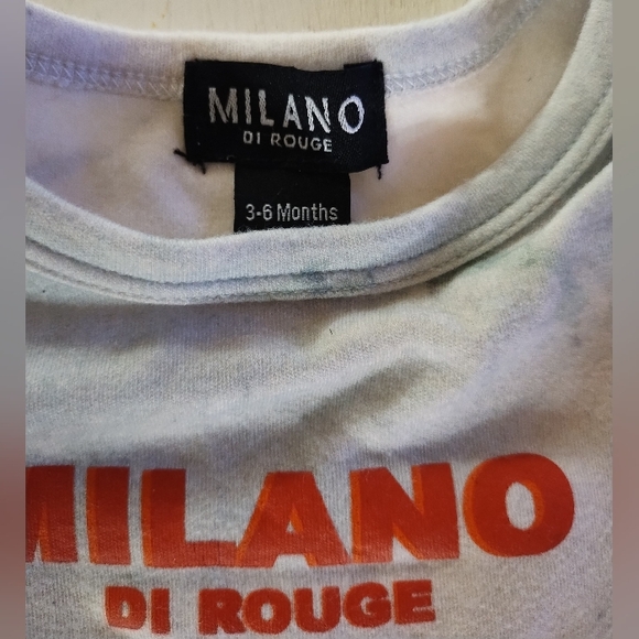 Milano Di Rouge Signature Short Sleeve Onesie| 3-6 Mo. | Marble - Picture 5 of 9